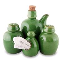 Набор для специй 4 предмета;керамика;зелен.