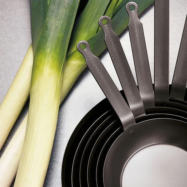 Сковорода;сталь;D=200/145,H=22,L=380мм;черный