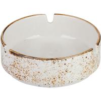 Пепельница «Крафт Вайт»;фарфор;D=10см;белый,коричнев.