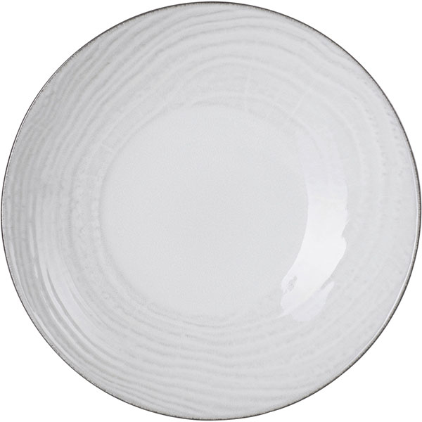 Тарелка глубокая «Вайт Сэнд»;керамика;,H=57мм;бежев.,черный