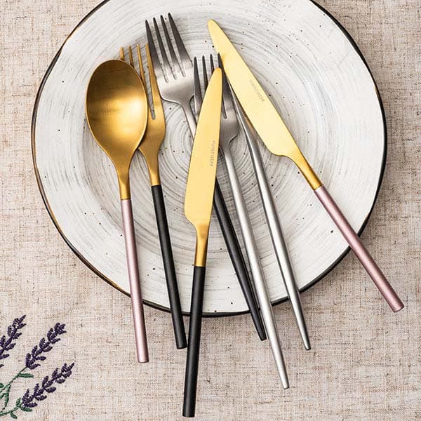 Вилка столовая «Дистрикт Блэк Голд Мэтт»;сталь нерж.;,L=200,B=26мм;золотой,черный