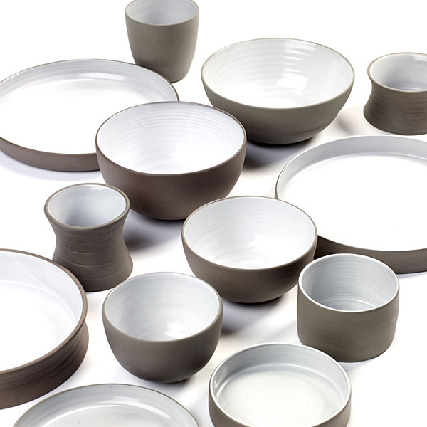 Салатник «Даск»;керамика;D=82,H=52мм;серый,белый