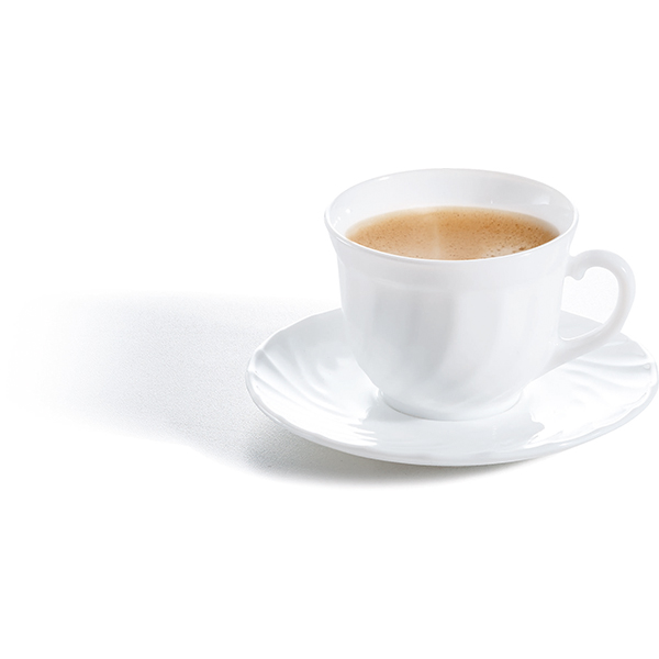 Блюдце «Трианон»;стекло;D=140,H=14мм;белый