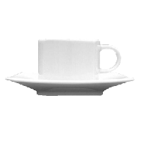 Блюдце «Виктория-отель» квадратное;фарфор;,H=20,L=155,B=155мм;белый