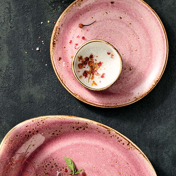 Соусник «Крафт Распберри»;фарфор;55мл;D=65,H=30мм;розов.