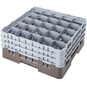 Кассета для бокалов 25 ячеек Dmax=87,Hmax=196мм;полипроп.;,H=22,5,L=50,B=50см;серый