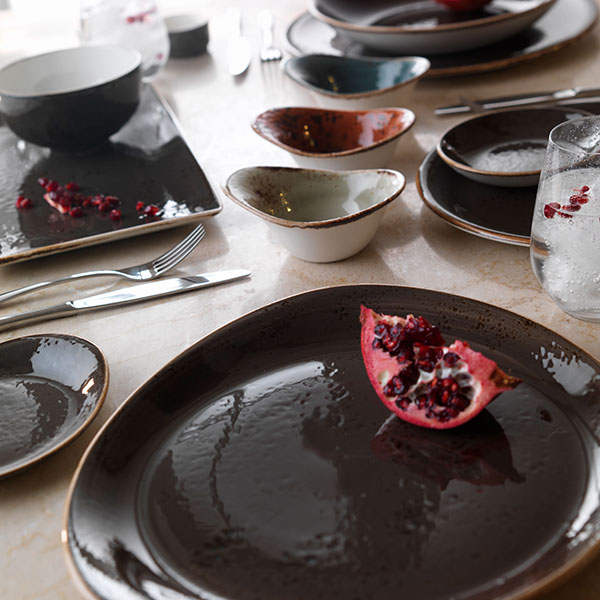 Тарелка пирожковая «Крафт Грэй»;фарфор;D=155,H=20,L=155,B=130мм;серый