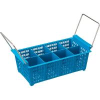 Кассета для столовых приборов с ручками 8 ячеек «Проотель»;полипроп.;,H=12,L=42,B=21см;синий