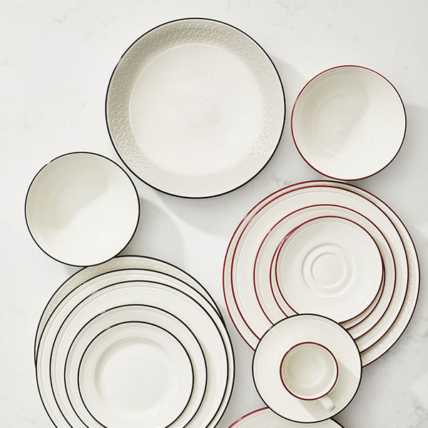 Салатник «Бид Блэк Бэнд»;фарфор;D=16см;белый,черный