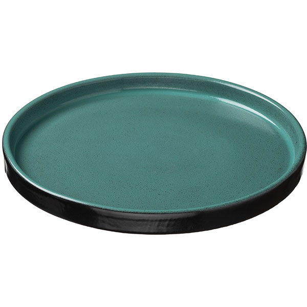 Блюдо сервировочное «Млечный путь изумрудный»;фарфор;450мл;D=250,H=25мм;изумруд.,черный