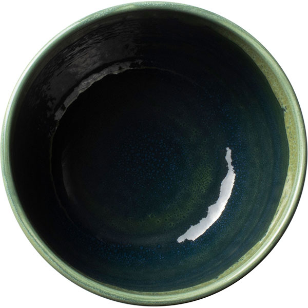 Салатник «Аврора Везувиус Бернт»;фарфор;D=12см;бежев.,зелен.