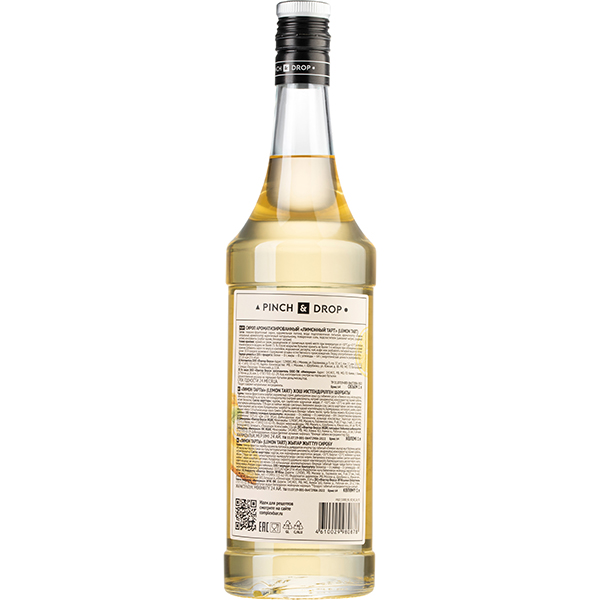 Сироп «Лимонный тарт» Pinch&Drop;стекло;1л;D=85,H=330мм;желт.