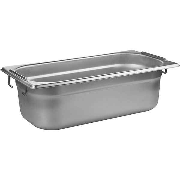 Гастроемкость GN 1/3 с ручками;сталь нерж.;3,4л;,H=10,L=32,5,B=17,6см;металлич.