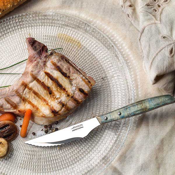 Нож для стейка;сталь нерж.,дерево;,L=11см;синий