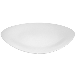 Блюдо «Александрия» овальное;фарфор;,H=2,L=30,B=24см;белый