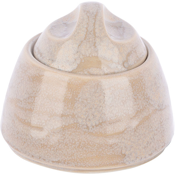 Сахарница с крышкой «Революшн Сэндстоун»;фарфор;200мл;D=75,H=85мм;бежев.