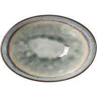 Салатник овальный;керамика;,H=50,L=195,B=130мм;бежев.,голуб.