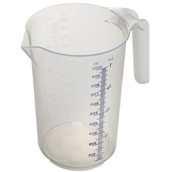 Стакан мерный с ручкой;полипроп.;1л;D=10,H=18см;прозр.