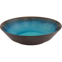 Салатник «Ирис»;керамика;D=254,H=62мм;коричнев.,голуб.