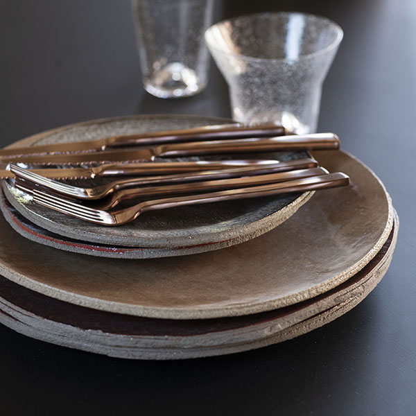 Тарелка;бетон;D=20см;коричнев.,серый