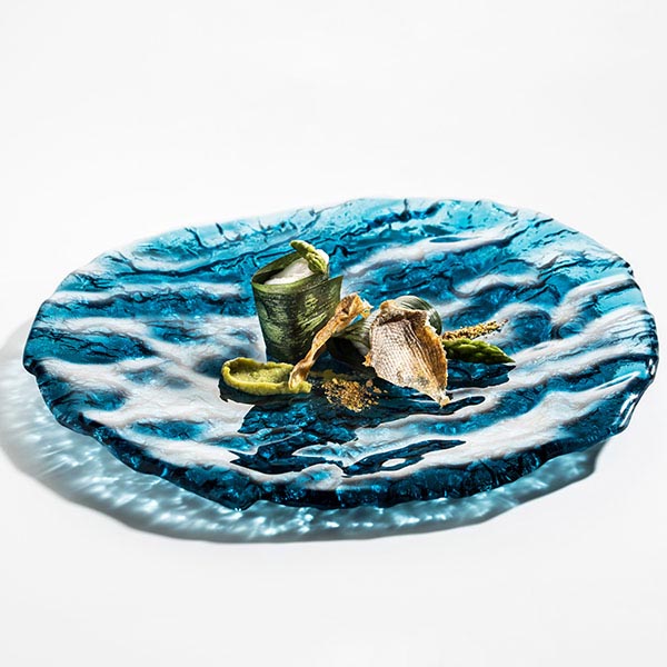 Салатник «Море»;стекло;D=24,H=4см;синий