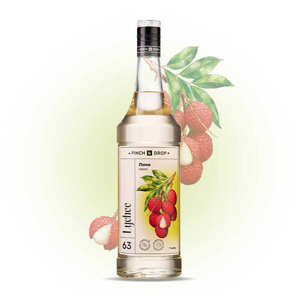 Сироп «Личи» Pinch&Drop;стекло;1л;D=85,H=330мм;белый