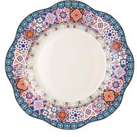 Тарелка «Анемон Эбе» мелкая;кост.фарф.;D=26,5см;белый,разноцветн.