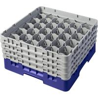 Кассета для бокалов 30 ячеек Dmax=79,Hmax=215мм;полипроп.;,H=26,7,L=50,B=50см;синий,серый