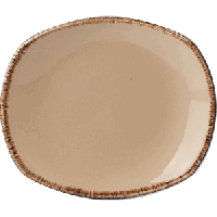 Тарелка «Террамеса Вит» мелкая овальная;фарфор;,H=2,L=15,B=13см;бежев.
