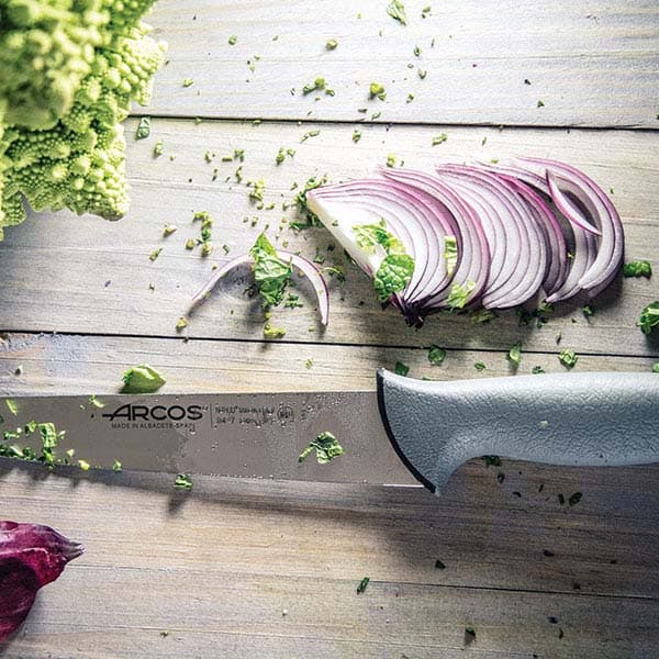 Нож поварской «Колор проф»;сталь нерж.,полипроп.;,L=39/25см;серый