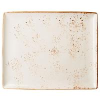 Блюдо «Крафт Вайт» прямоугольное;фарфор;,L=33,B=27см;белый,коричнев.