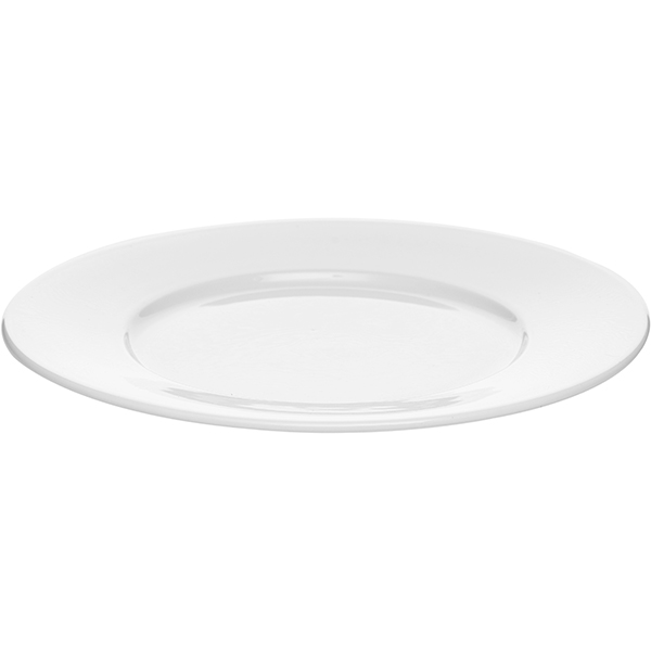 Тарелка «Монако Вайт» с широким бортом;фарфор;D=25,H=2см;белый
