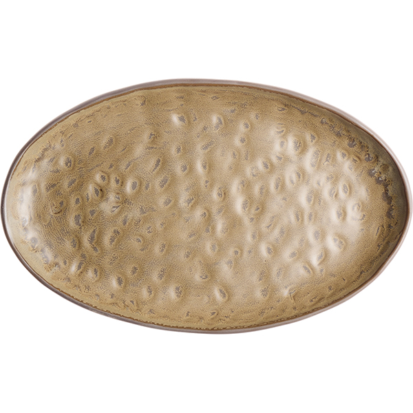 Блюдо «Грасп» овальное;керамика;,H=23,L=290,B=180мм;коричнев.