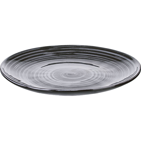 Тарелка «Маренго» мелкая;керамика;D=22,H=2см;черный,серый