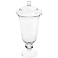 Ваза д/цветов на ножке с крышкой;стекло;D=15,H=25см;прозр.