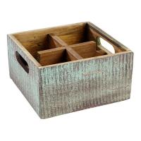 Ящик;дерево;,H=10,L=17,B=17см;бирюз.