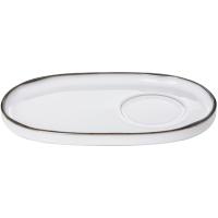 Блюдо «Карактэр» овальное;керамика;,H=15,L=180,B=111мм;белый