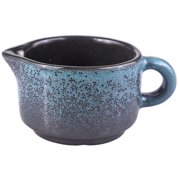 Сливочник «Млечный путь изумрудный»;фарфор;50мл;D=65,H=40мм;изумруд.,черный