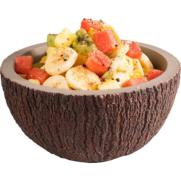 Салатник «Кокос»;бетон;1л;D=180,H=95мм;коричнев.,бежев.