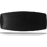 Блюдо «Даск»;фарфор;,H=20,L=355,B=153мм;черный,белый