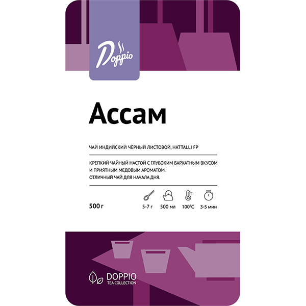 Чай «Ассам» Doppio черный листовой;500г
