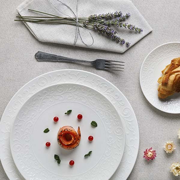 Тарелка «Жасмин» мелкая;фарфор;D=25см;белый