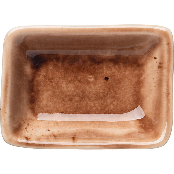 Соусник «Маррон Реативо»;фарфор;50мл;,H=25,L=95,B=70мм;коричнев.,бежев.