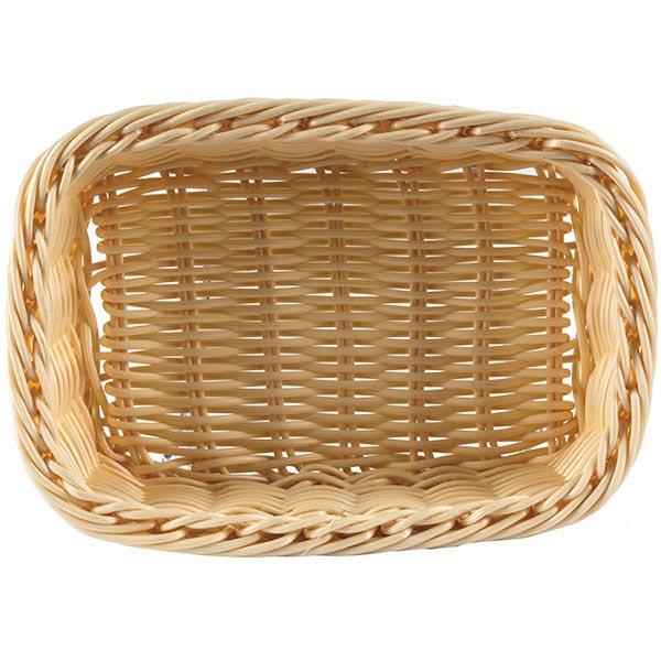 Корзина плетеная для хлеба прямоугольная;полиротанг;,H=7,L=22,B=15см;бежев.