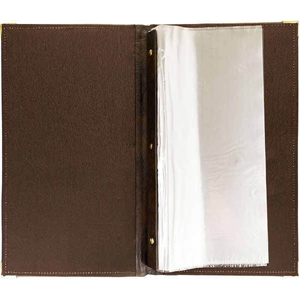 Папка-карта вин съемн.файлы;кожезам.;,L=33,B=19см;коричнев.