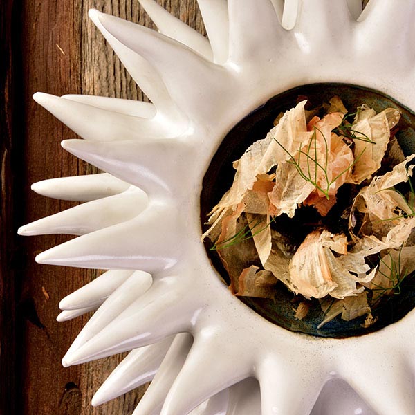 Емкость для закусок «Ро Дизайн Бай Эрбиси» в виде морского ежа;фарфор;D=8см;белый