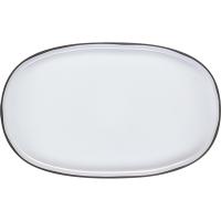 Блюдо «Карактэр» овальное;керамика;,H=30,L=465,B=287мм;камен.-серый.