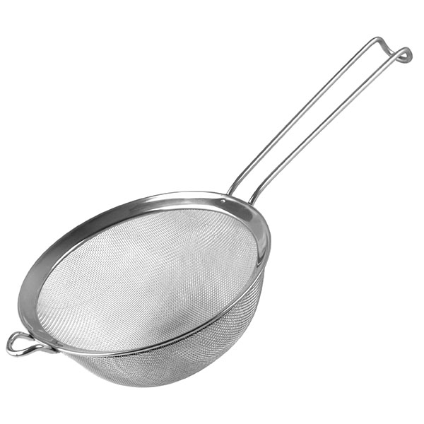 Сито «Проотель» с ручкой;сталь нерж.;D=12,H=5,L=26см;металлич.