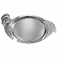 Блюдо для подачи;сталь нерж.;,H=17,L=500,B=260мм;металлич.