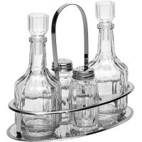 Набор д/специй 4 предм.;стекло,сталь нерж.;,H=170,L=95,B=110мм;прозр.,серебрян.